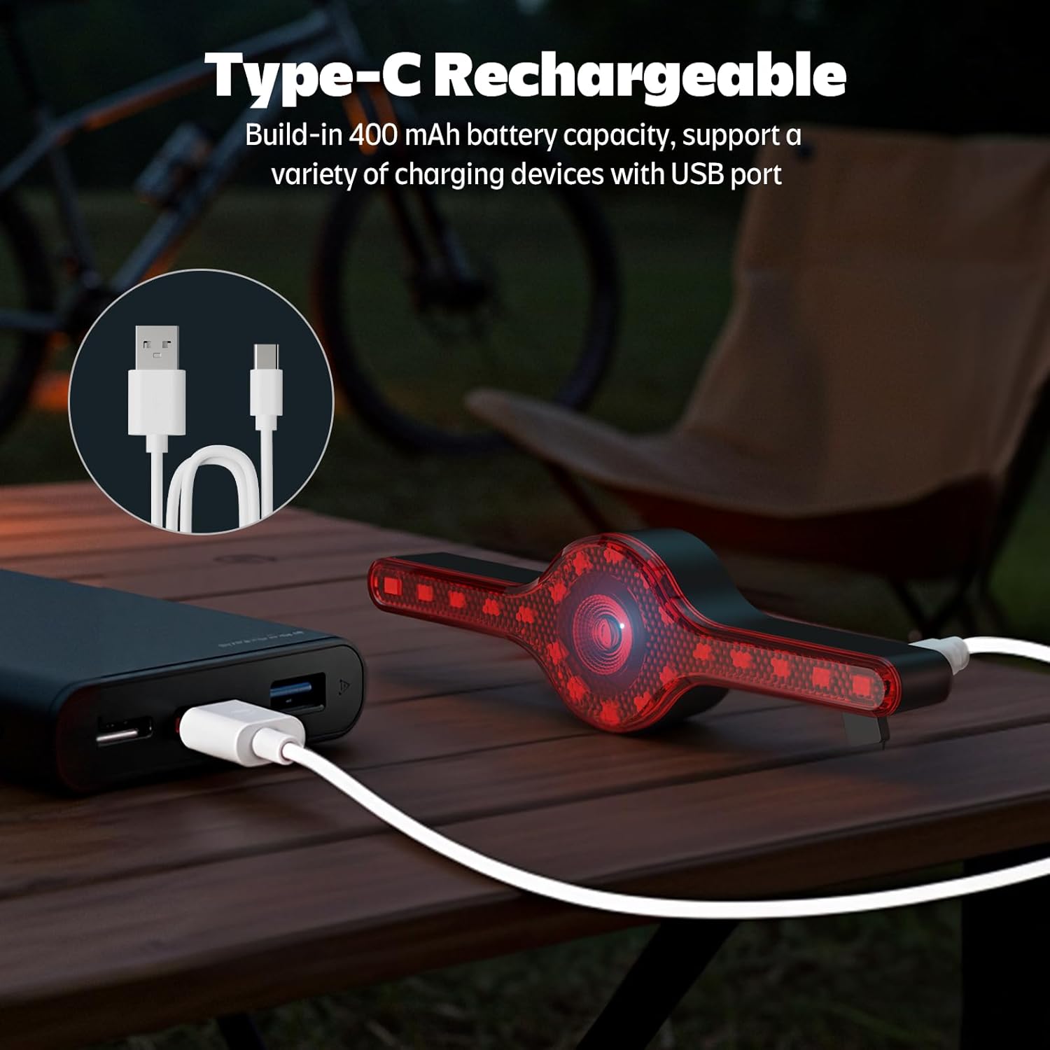 Bike Tail Light with Turn Signals Remote, Brake Sensing Rear Bike Light, 7 Light Modes, USB-C Rechargeable 1000mAh, 270° Visibility, Water-Resistant, Seatpost Mount for Road & Mountain Bikes