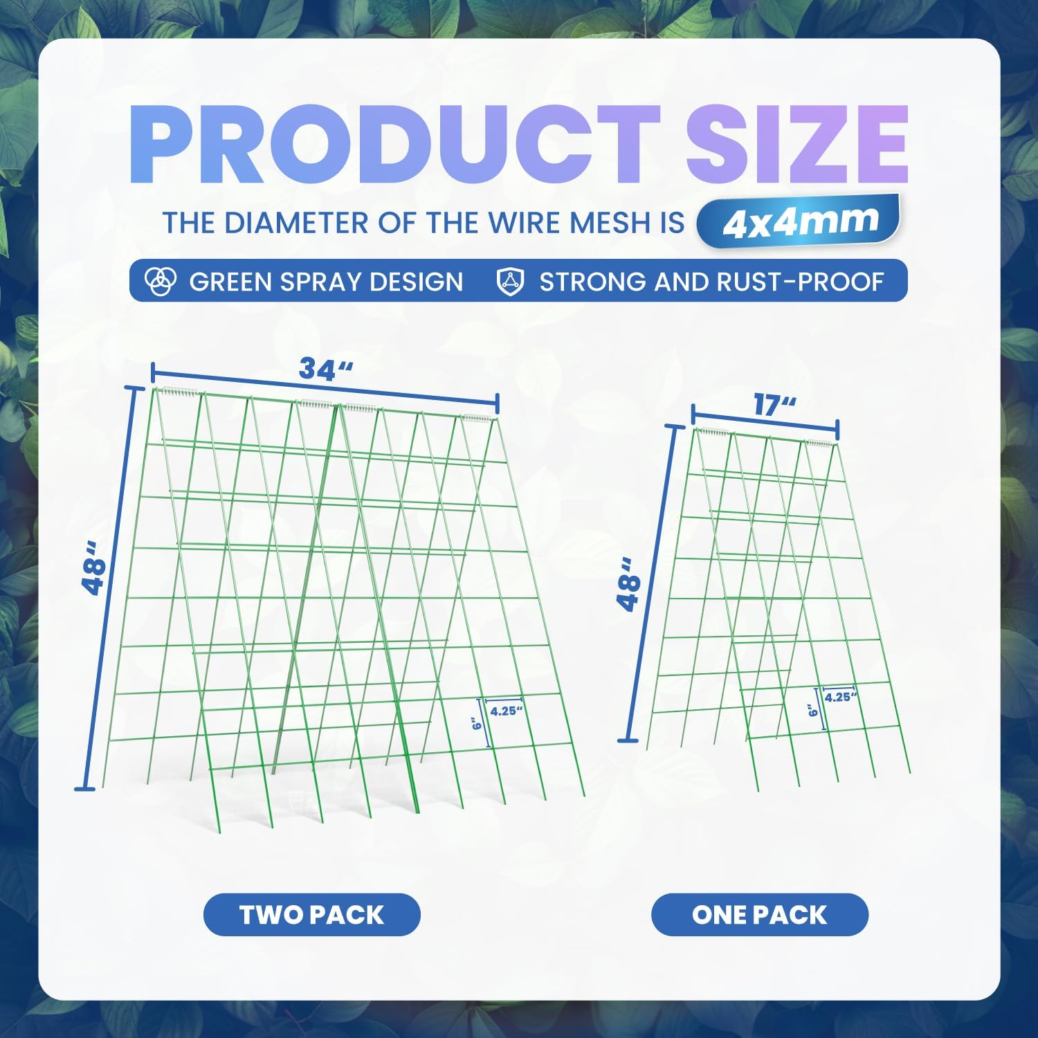 Cucumber Trellis Garden Trellis for Vegetables,34" W X 48" A-Frame Garden Trellis for Climbing Plant Outdoors,Metal Raised Garden Bed with Trellis Plant Support Clips for Vegetable Flower