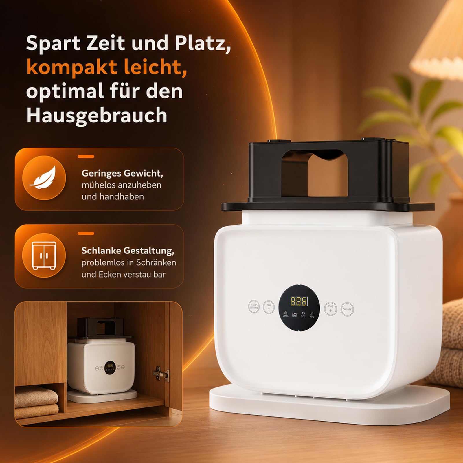 Automatischer Bügelautomat, Tragbar Hemd Bügelmaschine – ausgestattet mit Heißlufttechnik und Timer, 360°-Glättung für Hemden, Hosen und Schuhe, ideal für Zuhause, Reise und Büro