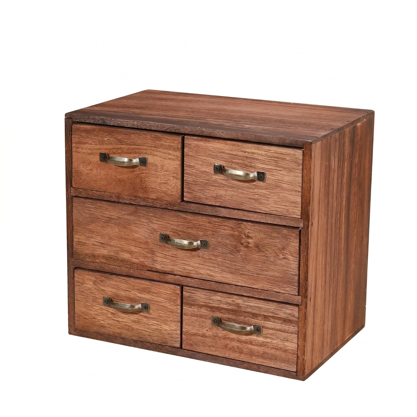 Cassettiera da Scrivania in Legno Massello Organizer Cassettiere Schedario Cassetti Portadocumenti Porta Ufficio 5 Vani Separazione Oggetti Piccoli Accesso Facile Adatta a Scrivanie Casa