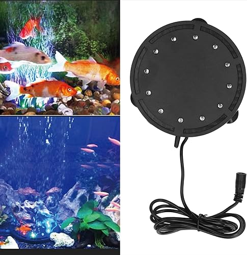 Miniatura 3 de GLOGLOW Pescado Bubbler Luz, LED Fish Bubbler Luz Colorido Redondo Sumergible Decorativo Acuario Aire Burbuja Lámpara US Plug 100240V