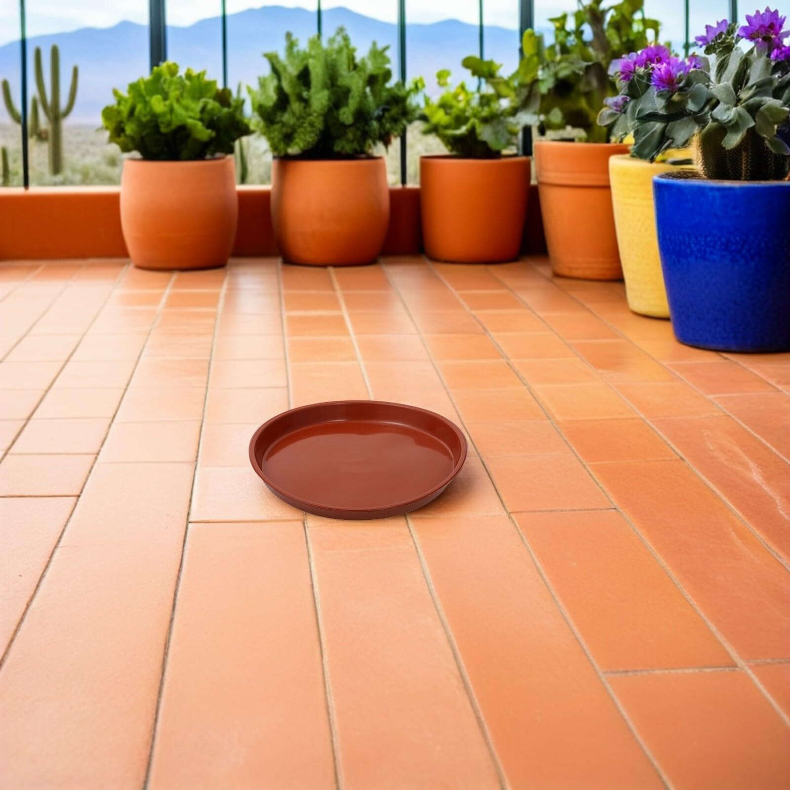jojofuny 25 Piezas Bandejas Redondas de Plástico para Plantas Platillos para Macetas con Drenaje Reutilizables Bandeja para Jardín Interior y Exterior Base Resistente para Suculentas y