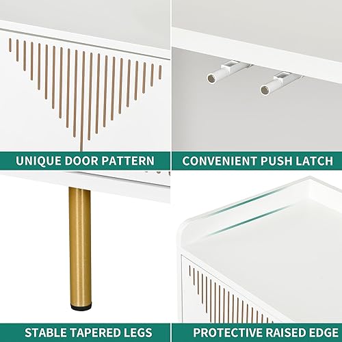 Miniatura 5 de YITAHOME Armario de almacenamiento, armario de cocina moderno de 55 pulgadas con puertas de diseño tallado, gabinete de barra de café, gabinete de