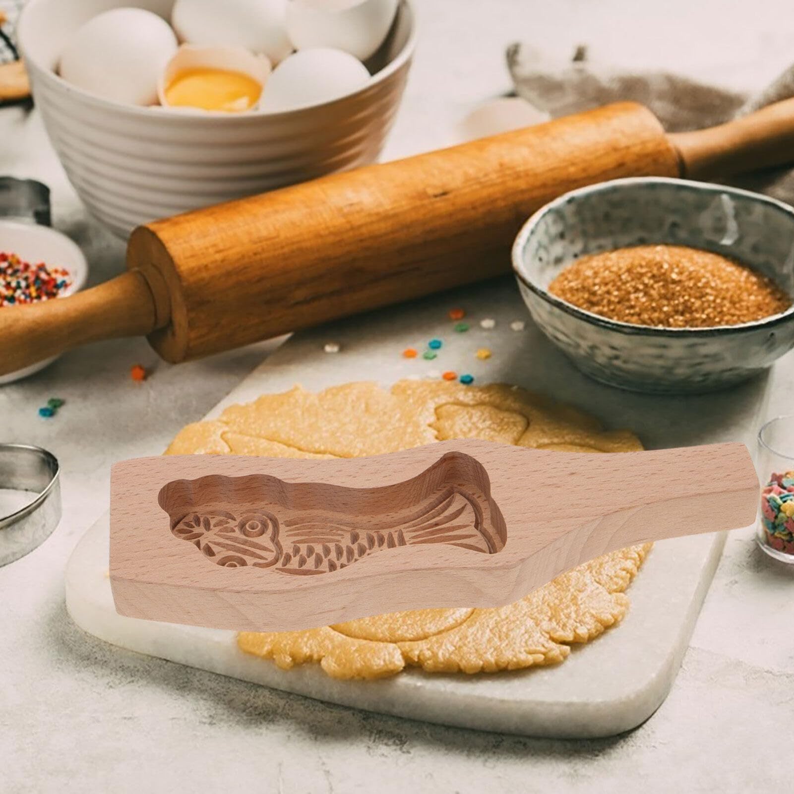 Keksausstecher, Plätzchenformen aus Holz, Kekse, Tierplätzchenformen, Keksausstecher for die Küche, Presstyp for Heimwerkerarbeiten in der und Familienfeiern