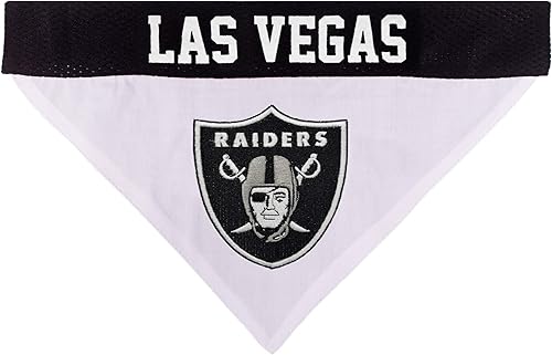 Vista 117 de Bandana reversible de la NFL para perros y gatos. Bufanda, bandana del equipo de malla y bordado superior. Cumpleaños de perros, juegos de fútbol