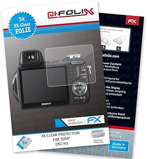 atFoliX Screen Protection Film compatible with Sony DSC-H5 Screen Protector, ultra-clear FX Protective Film (3X)