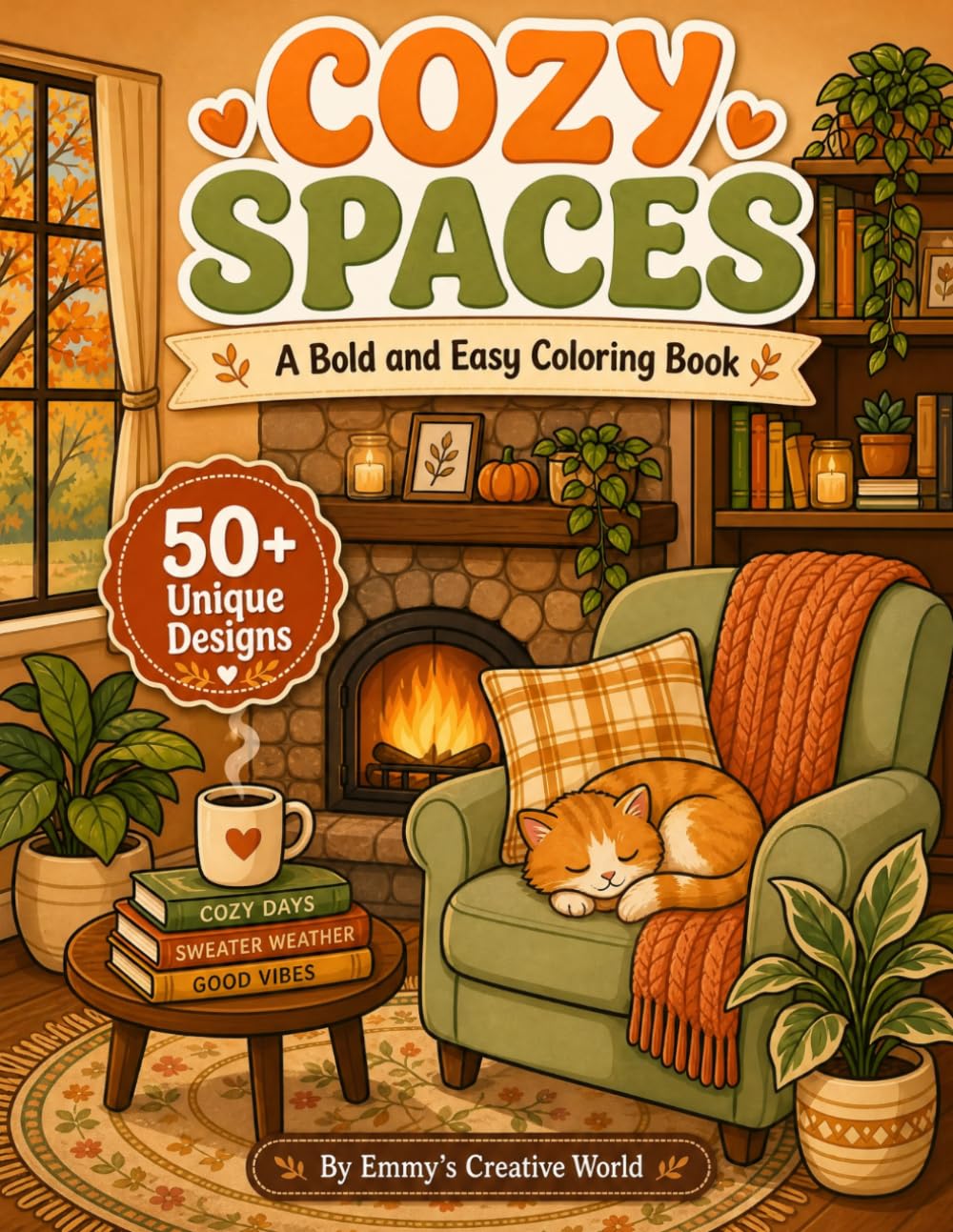 Cozy Spaces: A Bold and Easy Coloring Book