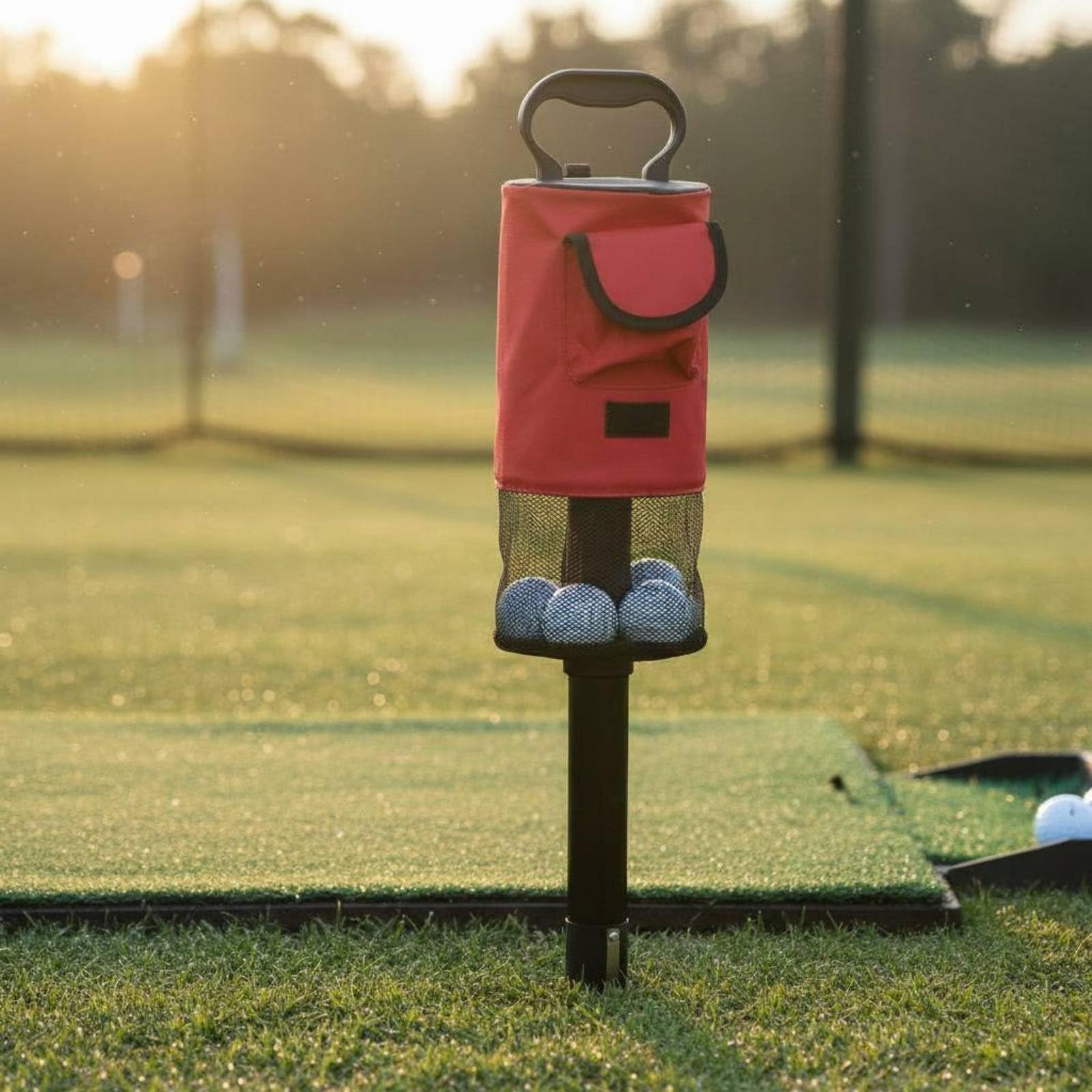 LOVIVER Recolector Pelotas Golf con Tubo smontable y Bolsa Nylon con Cremallera para Recoger Bolas sin Agacharse Acuado para Putting Campo