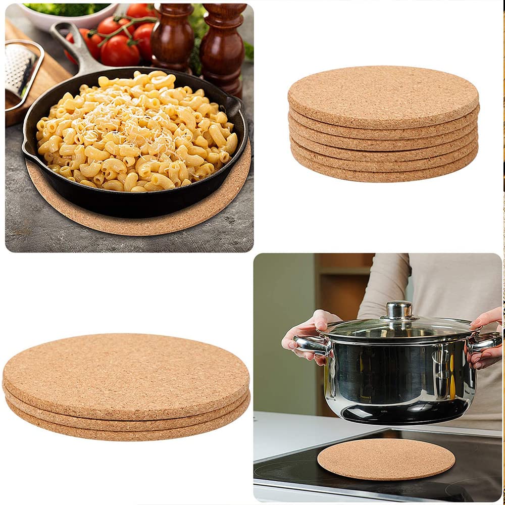 KAVI Cork Trivets - Heat Resistant & Washable Set -2