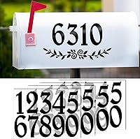 Vista 5 de Números reflectantes de buzón blancos, 5 juegos de calcomanías de números de buzón para exteriores, vinilo impermeable, números de dirección