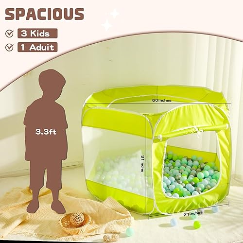 Miniatura 6 de Tienda de campaña grande verde para niños y perros, mejora las habilidades motoras y la creatividad, perfecta para diversión en interiores y