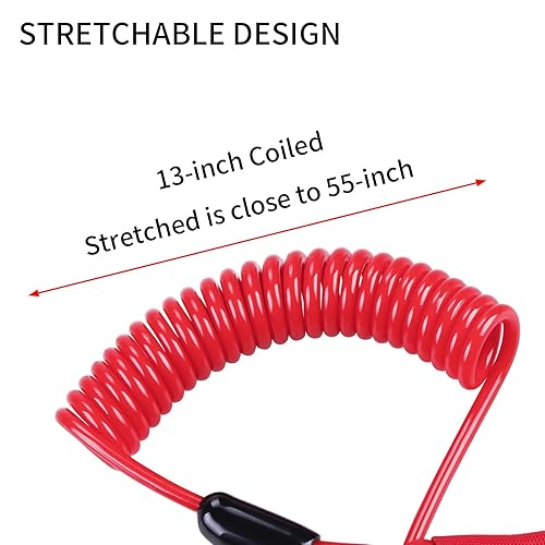 Miniatura 5 de Cuerda de seguridad Stop Kill compatible con EW2-68348-00-00 All Yamaha Jet Ski WaveRunner WaveVenture WaveRaider WaveJammer WaveBlaster FX140 -