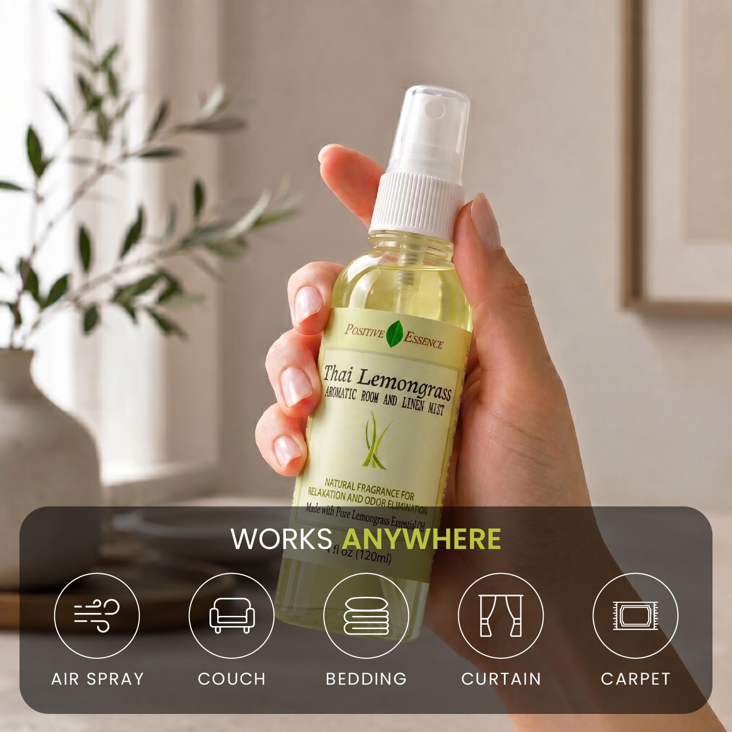 Thai Lemongrass Linen & Room Spray - 120ml - Natural Air Freshener