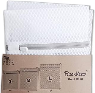 Sponsored Ad - 3 Pack Mesh Laundry Bags - Honeycomb Mesh Wash Bag for Delicates, Underwear, Lingerie, Bra, Pantyhose, Sock...