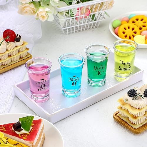 Miniatura 4 de Cunhill Juego de 36 vasos de chupito de acrílico transparente para fiesta de cumpleaños número 30 vasos de chupito de 12 onzas vasos de chupito de