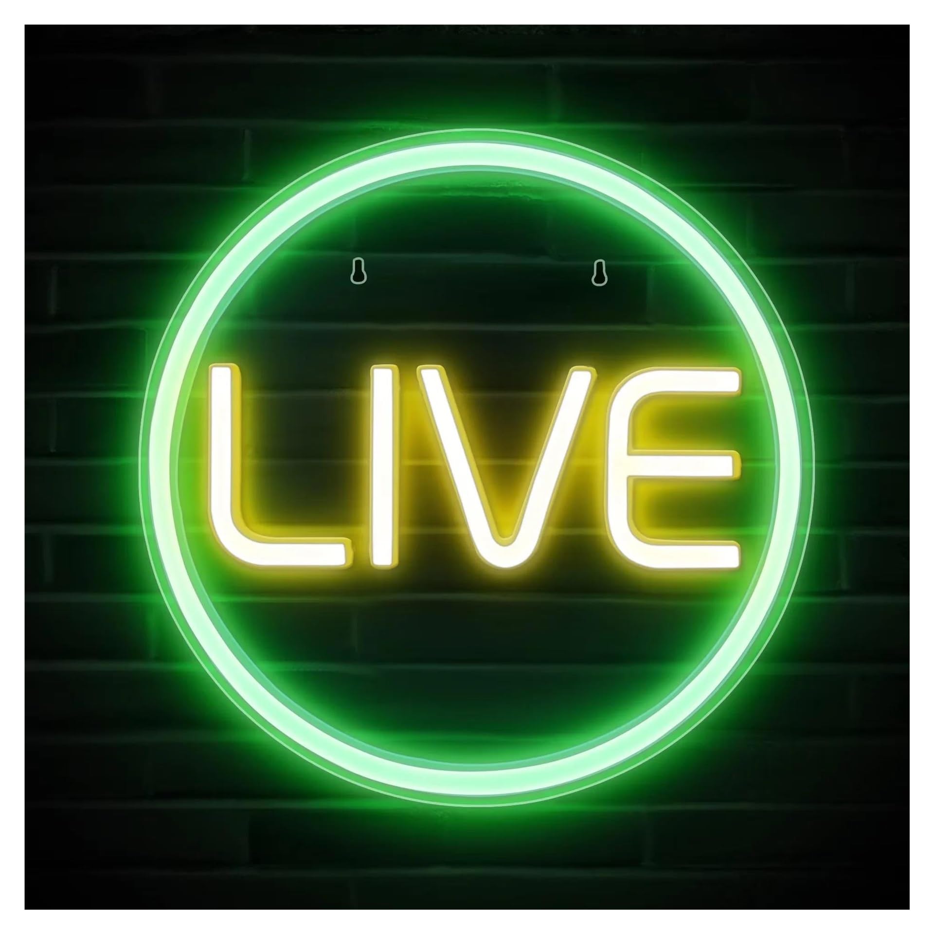LEMST Signs Lamp Live Neon Lights USB Powered Adjustable Brightness Live On Air Lights, Suitable for Wall Hanging Decor Neon Lights(C,30cmx30cm)