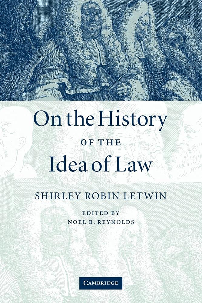 On the History of the Idea of Law Letwin Paperback Cambridge University Press