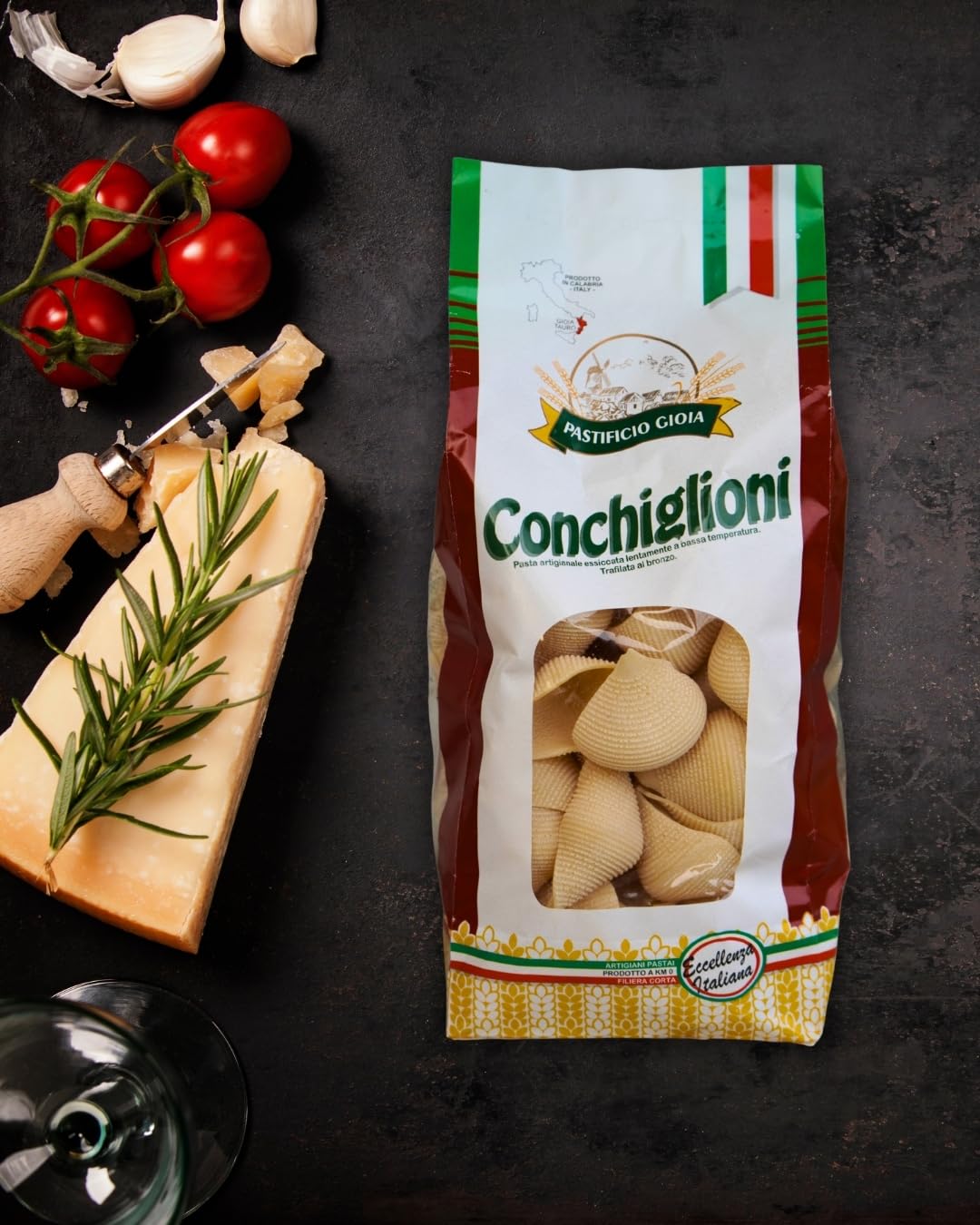 Pastificio Gioia – Conchiglioni – Nudeln Handgemachte Pasta Hartweizengrieß 500g – Italienische Spezialitäten Lebensmittel Feinkost Delicatessen – Kalabrische Spezialität