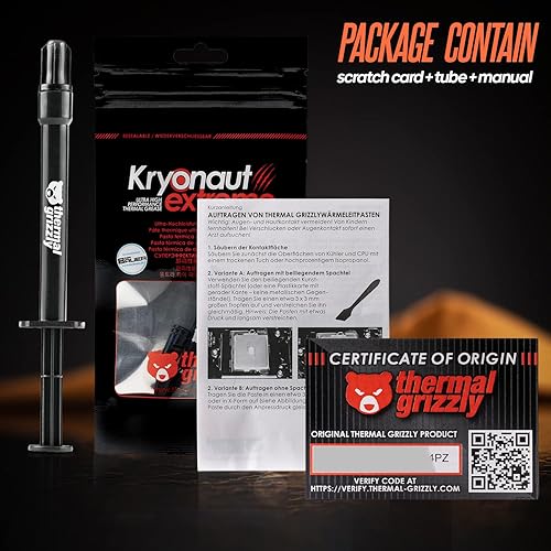 Miniatura 2 de Thermal Grizzly Kryonaut Extreme - Pasta térmica de CPU de alto rendimiento para enfriar todos los procesadores, tarjetas gráficas, disipadores de