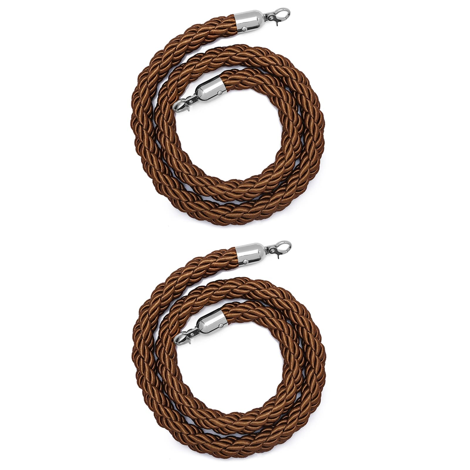 Sfasdgawer Brown Barrier Hemp Rope, 2Pcs Vip Stanchion Braided Ropes For Crowd Control(,5M/16.4Ft)