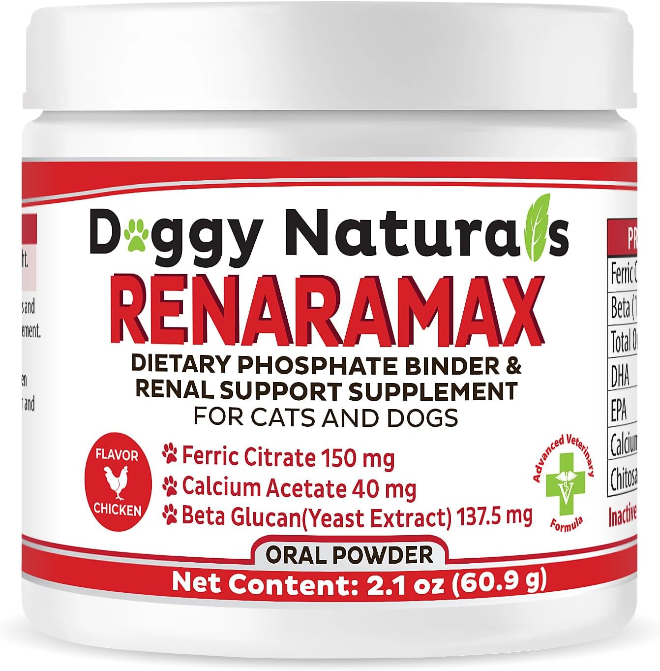 RENARAMAX Dietary Phosphate Binder for Cats & Dogs and Renal Support Supplement