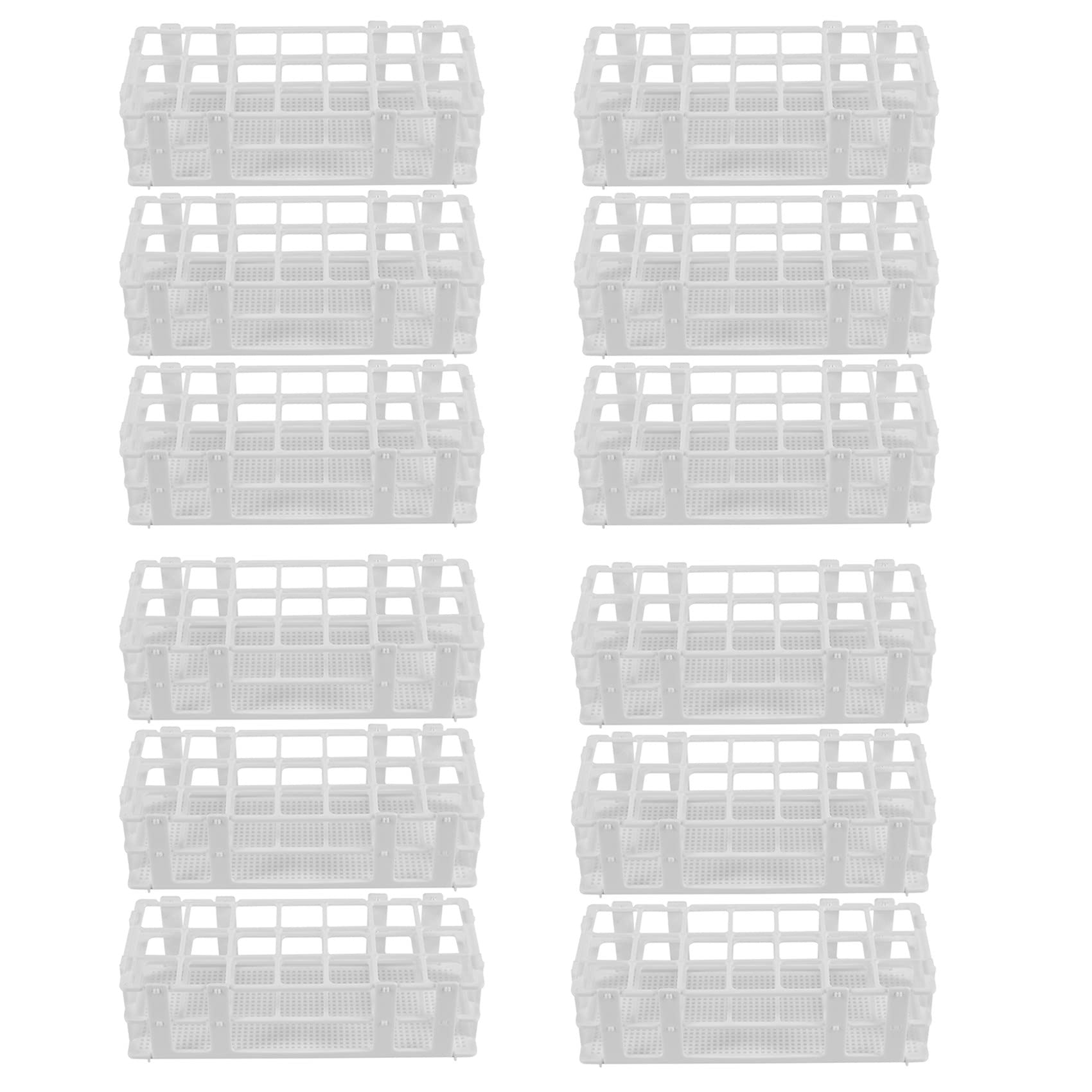 12 Paquetes Estante de Tubo de Ensayo Plástico, Soporte de Estante de Tubos de Ensayo de Laboratorio de 21 Agujeros para Tubos de Ensayo de 30 mm, Desmontable (21 Agujeros)