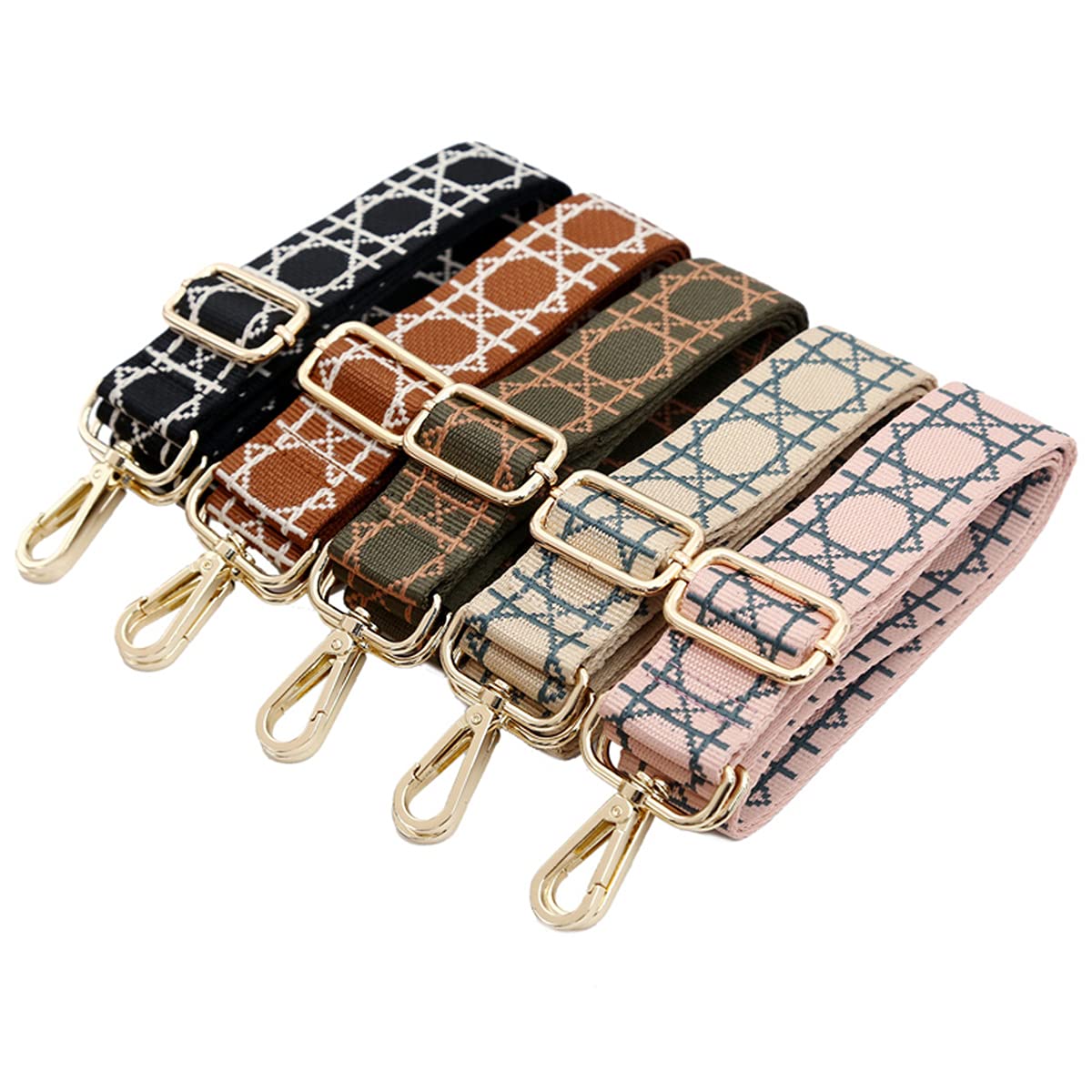 Navaris Cinghia di Ricambio per Borsa a Tracolla - Tracolle Colorate Intercambiabili Borse con Ganci - Larga Colorata Regolabile - in Tessuto Effetto Nylon - Accessori Donna Uomo