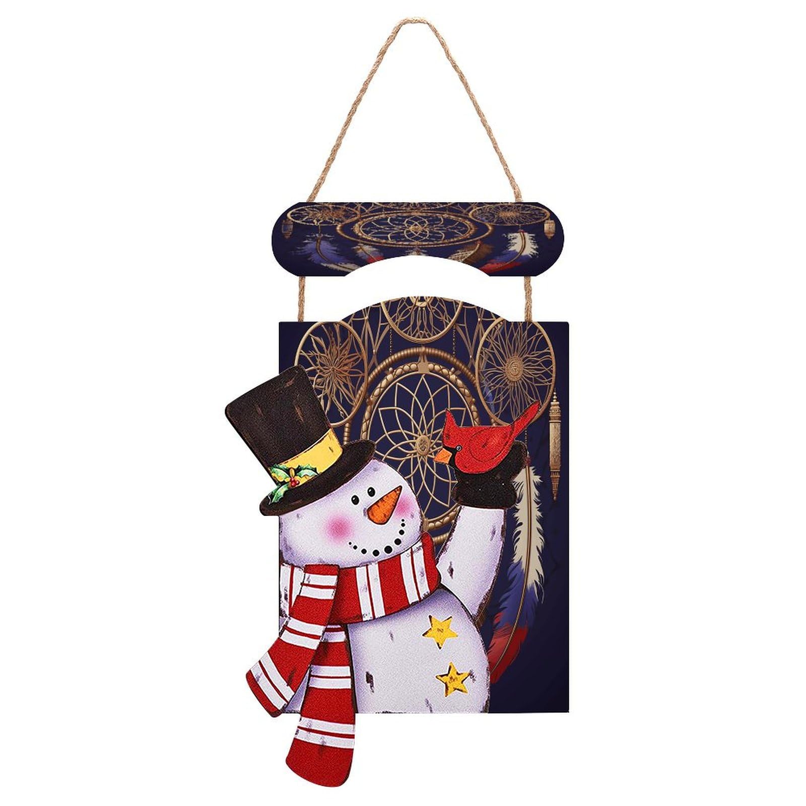 Attrape-rêves de Noël en bois noble suspendu décoration murale raffinée