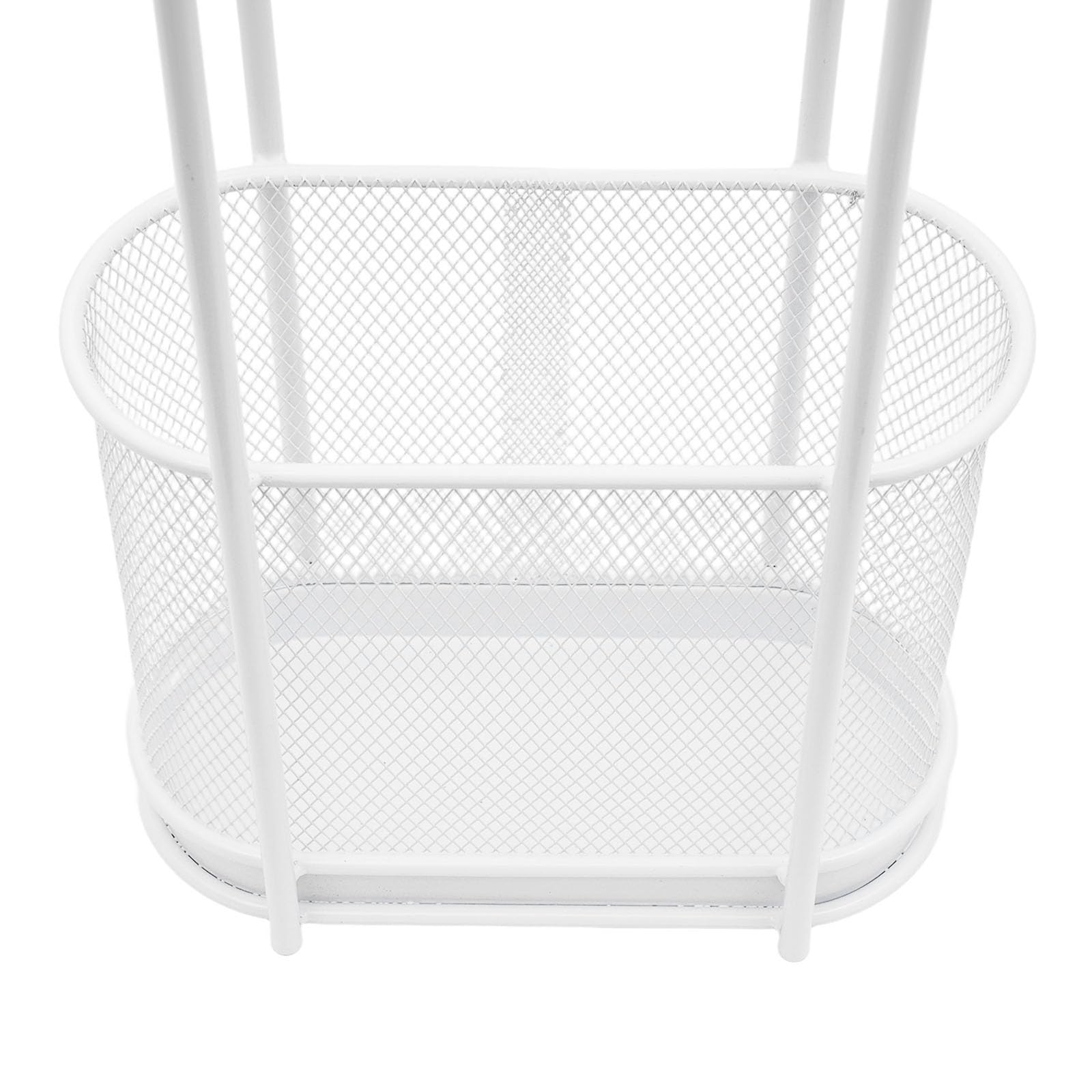 Paragüero de metal, soporte para sombrilla moderno con gancho y bandeja de goteo, organizador de bastones, 30 x 15 x 60 cm (blanco)