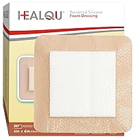Vista 9 de HEALQU Apósito de espuma de silicona con borde de 2 x 2 pulgadas, caja de 10 – para un cuidado óptimo de heridas, núcleo superabsorbente multicapa