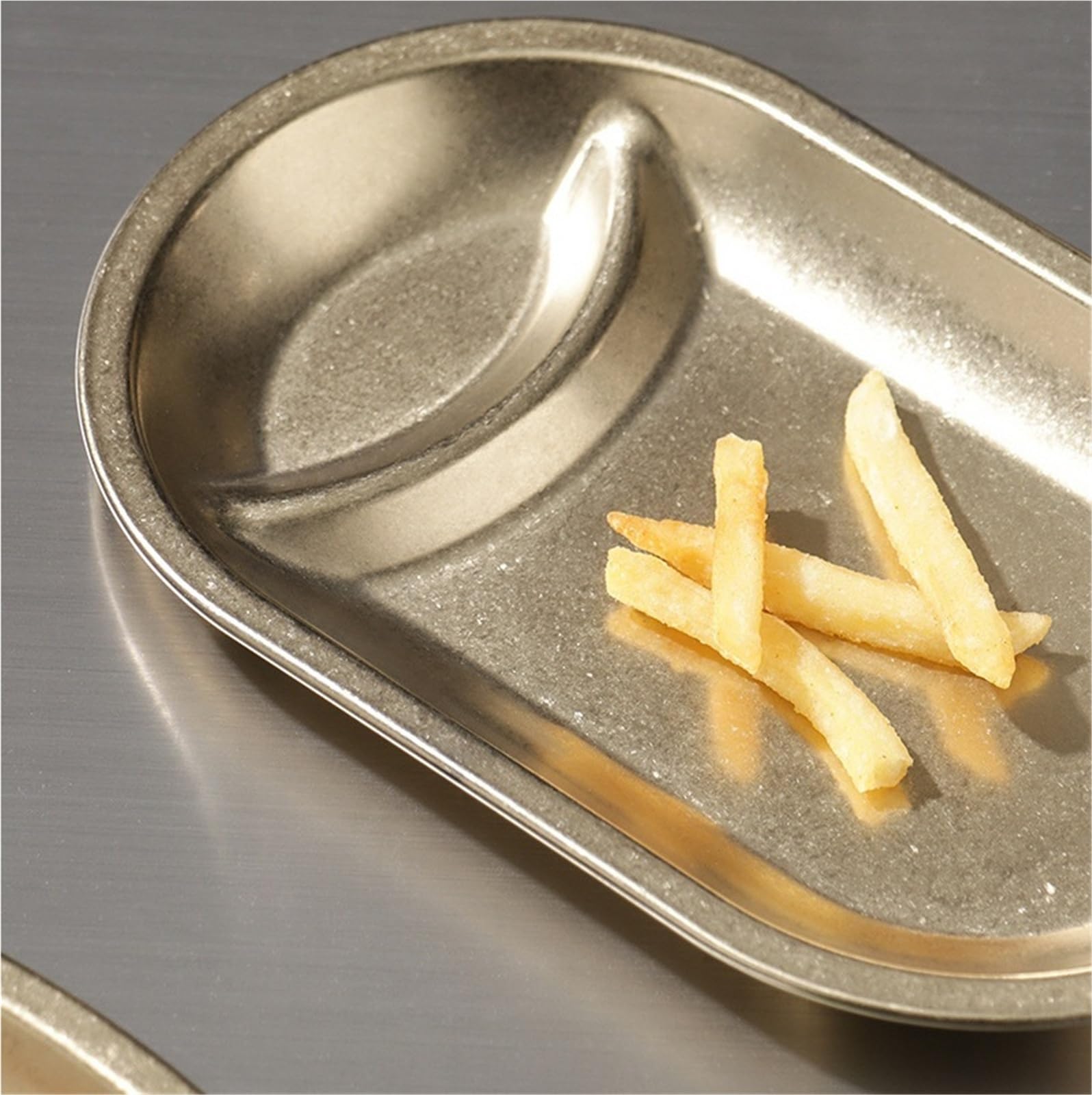 Platos de acero inoxidable de metal ligeros e irrompibles for la cena.(B,6pcs)