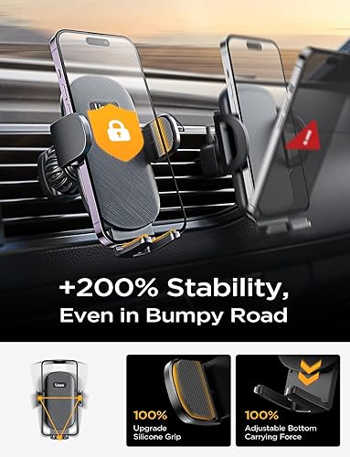 Miniatura 5 de LISEN Soporte de teléfono para coche [Ultla Stable] Soporte de teléfono para ventilación de coche [Nunca bloquea] Clip de gancho de acero Soporte de