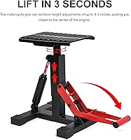 Vista 3 de Soporte de elevación para motocicleta, elevador, altura ajustable, accesorios para bici de cross