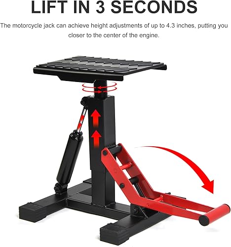 Miniatura 3 de Soporte de elevación para motocicleta, elevador, altura ajustable, accesorios para bici de cross