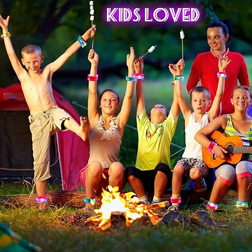Vista 15 de 36 pulseras LED que brillan en la oscuridad, suministros de fiesta para niños y adultos, regalos de fiesta de Halloween para niños, juguetes de luz