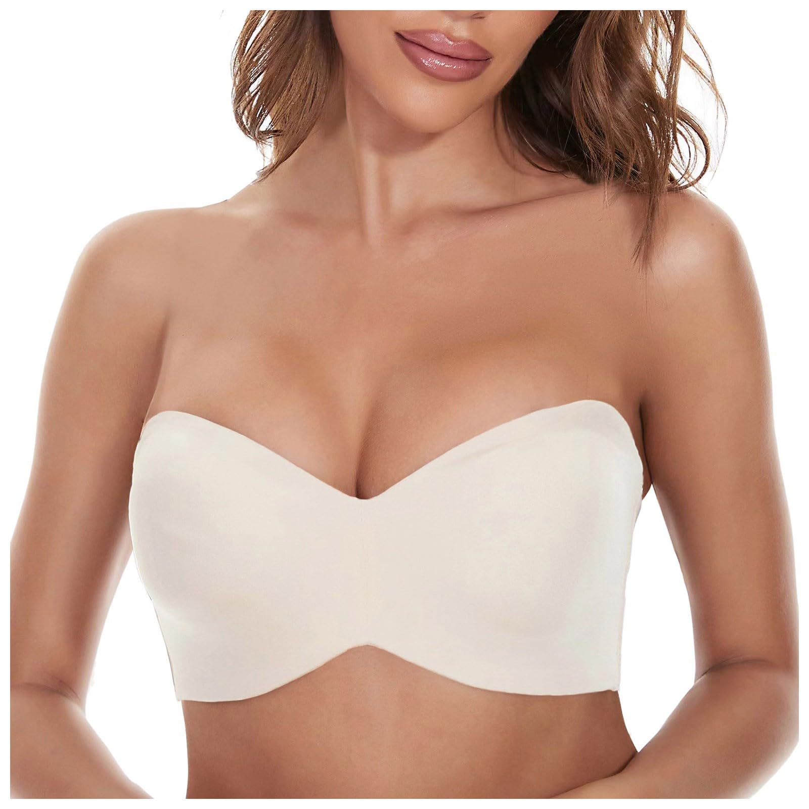 Sexy Bra for Women with Removable Straps Tube Top Type Ultra Thin Underwear, Black, 44E