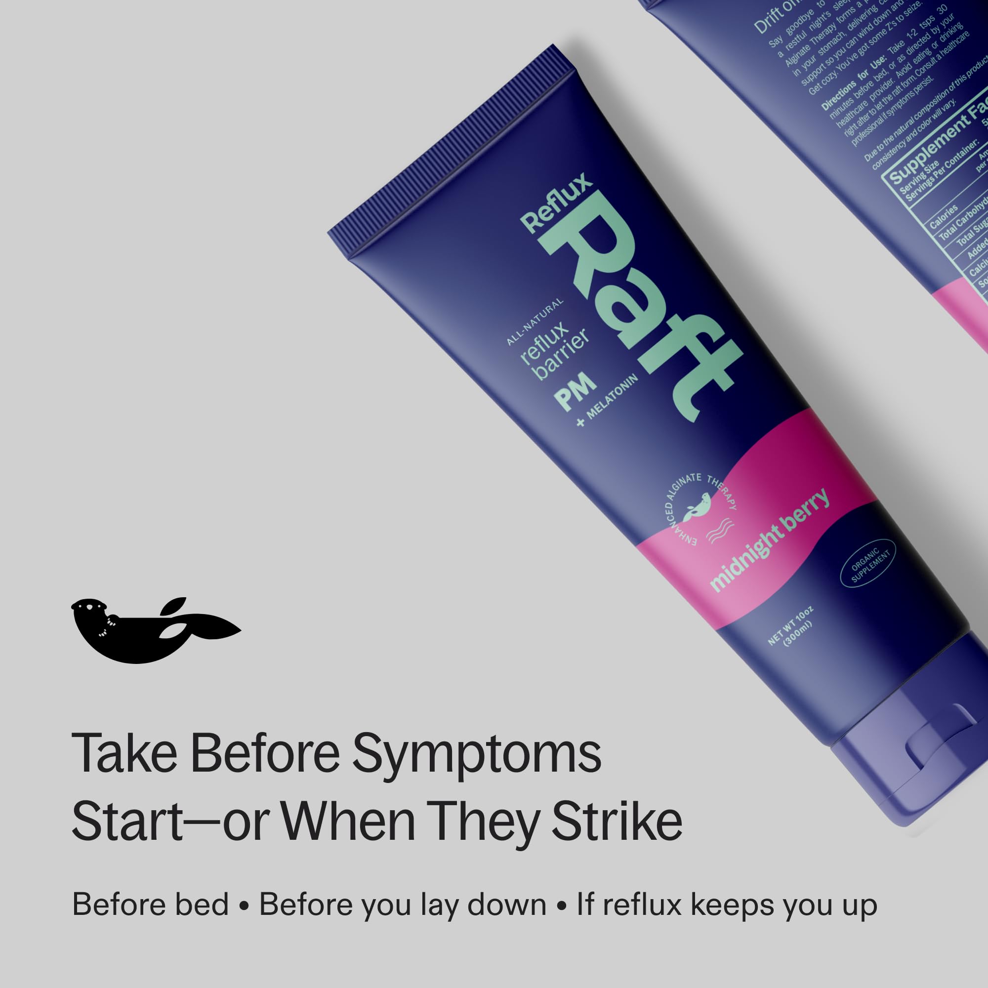 RefluxRaft Acid Reflux Alginate Therapy, Midnight Berry PM, 10 oz Tube, 2pk — Amazon image 5