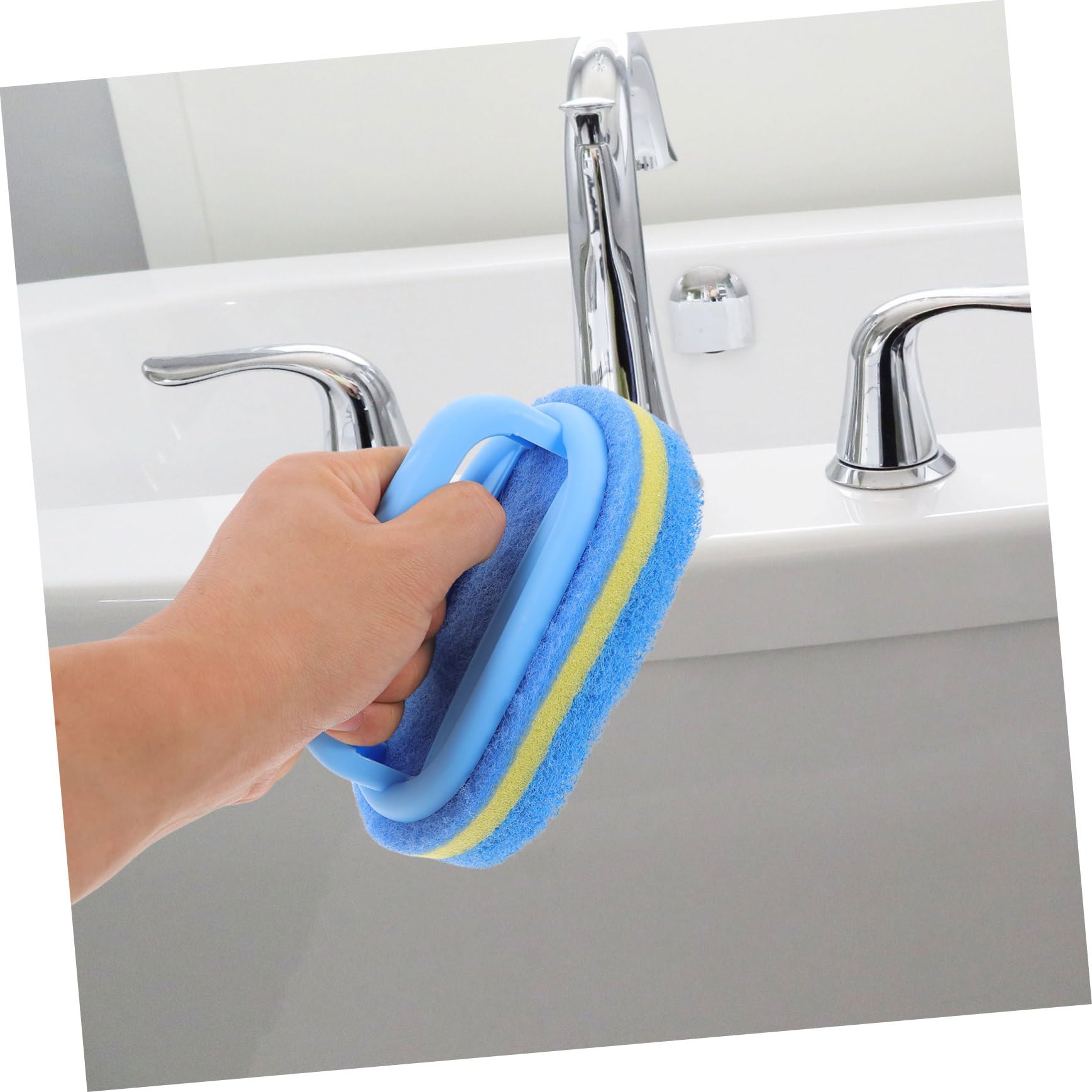 PACKOVE 5 Series Cepillo De Esponja Largo Ducha para Azul Bañera Hundir Limpieza De Fregar Depuradores Teja Baño Limpiador Pincel Baldosas Depuración Blue PD 2 Piezas X 5