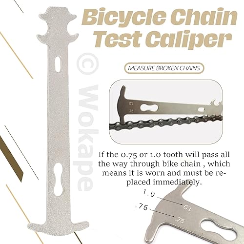 Miniatura 6 de Kit de herramientas de reparación de cadena de bicicleta de 12 piezas con caja de almacenamiento, incluye alicates de enlace, indicador de desgaste