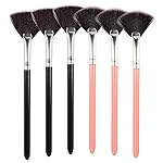 Slim Soft Facial Fan Brush,Makeup Cosmetic Multi Use, Mask Acid Applicator for Glycolic Peel Masques,Chemical Peel Brush,Pack of 5(black)