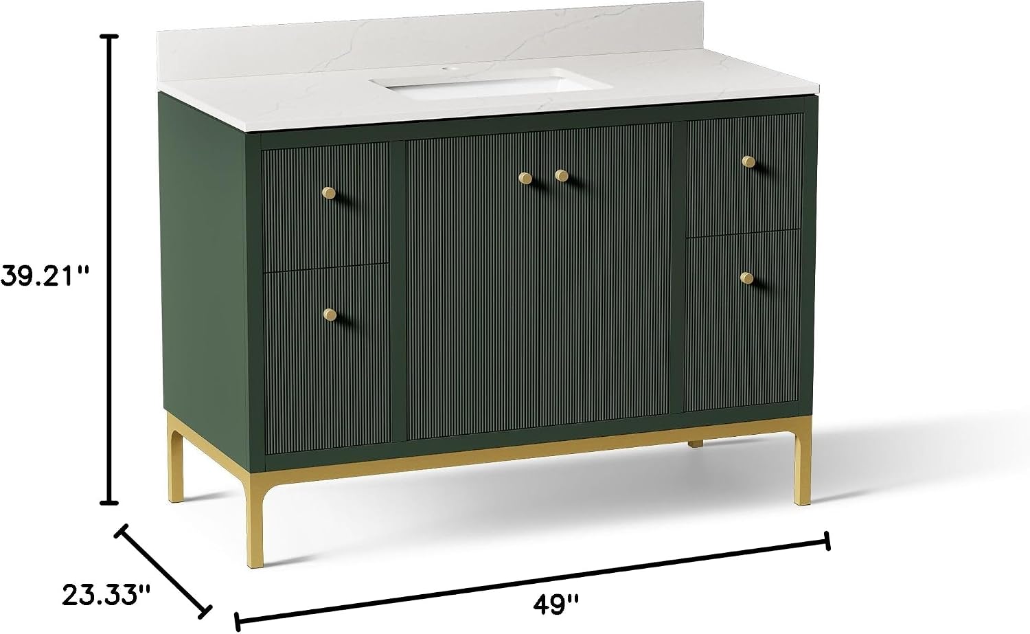 Kohler 32834-EMG Calpa™ 36" Bathroom Vanity Cabinet with Sink and Quartz top, Emerald Green