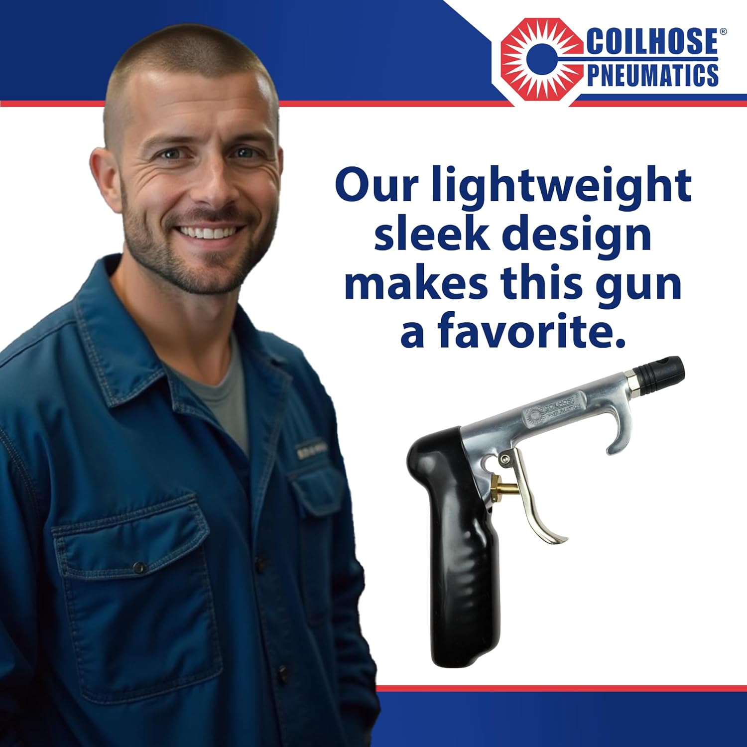 Coilhose Pneumatics 700-SR 700 Series Blow Gun with Safety Rubber Tip