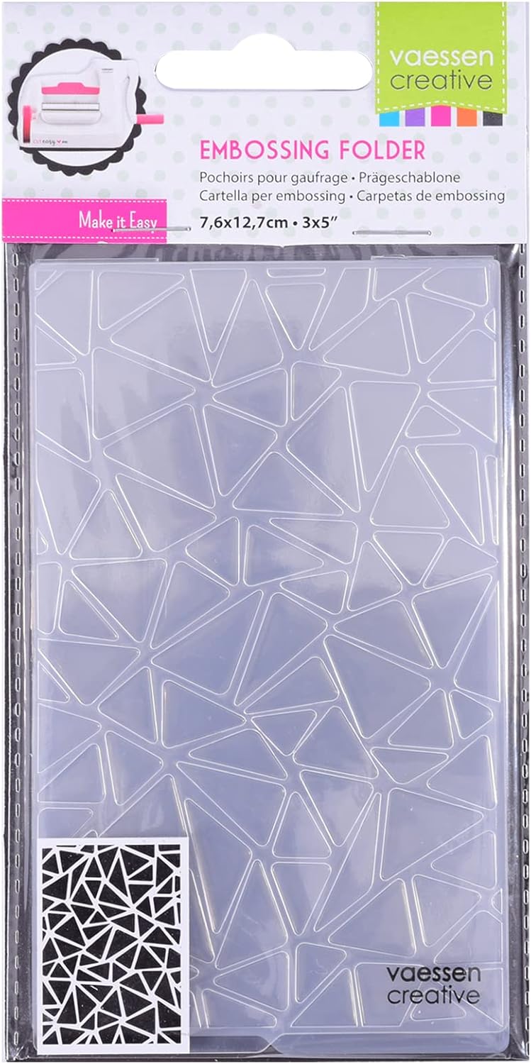 Vaessen Creative Mini Embossing Folder, Triangle, Adding Texture and Dimension to Scrapbook Pages, Cards and Other Papercraft Projects, 3 x 5 inches