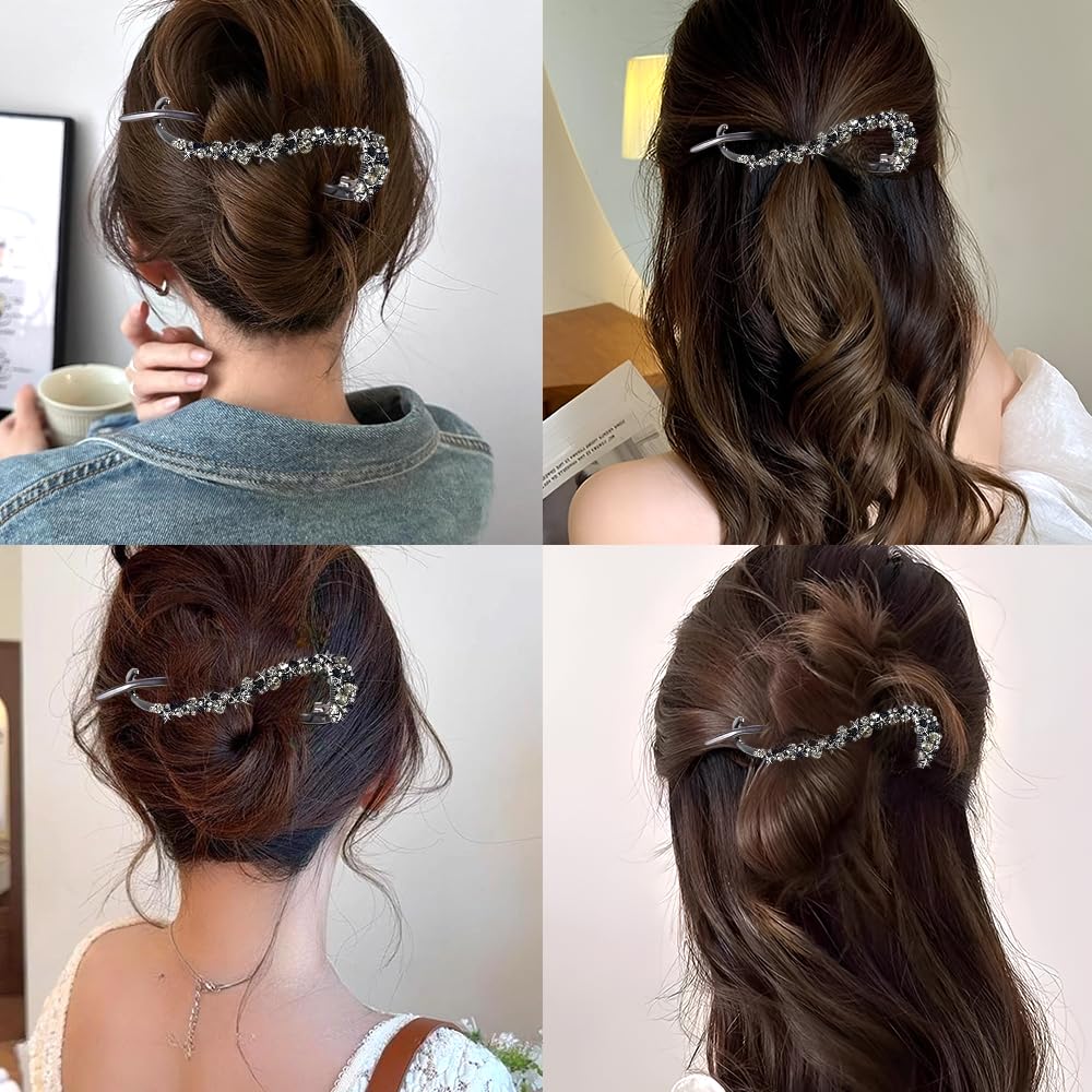 1Pcs Star Rhinestone Bannana Clips for Thick Hair Fashion Banana Hair Clips for Women Elegant French Twist Hair Clip Banana Claw Clip Hair Accessories - Image 4