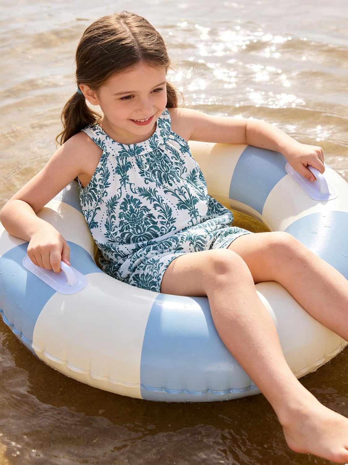 Girls Summer Outfits 2 Piece Halter Neck Floral Sleeveless Top and Short Pants Set Clothes for Kids Size 4-8 Years