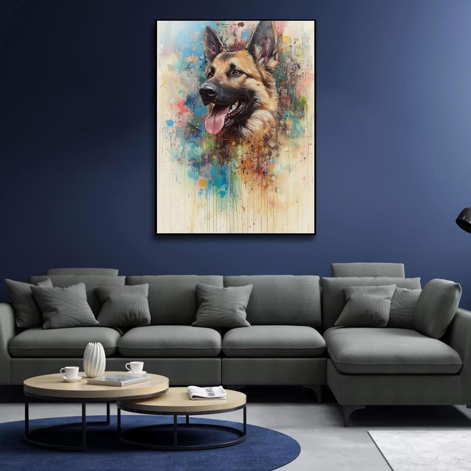 Obraz diamentowy Color Border Collie Diamond Art Arts and Crafts dla dorosłych zestaw do haftowania, zestawy do samodzielnego wykonania klejnotów dla początkujących, pełne wiercenie, kryształy, farba