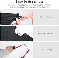 Vista 8 de Naturehike Catre de Camping Ultraligero, Catre de Tienda Plegable Fácil de Ensamblar, Cama de Camping Compacta y Portátil para Camping, Montañismo