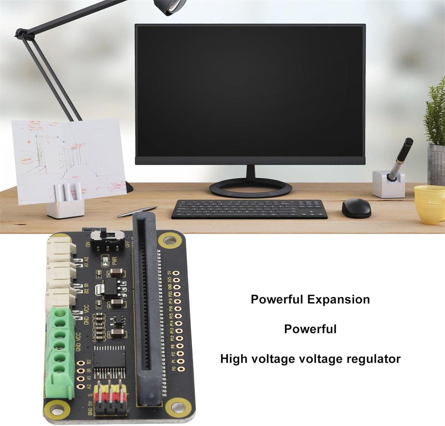 Pilipane Servo Drive Expansion Board Professional Powerful Motor Driver Board for Microbit Plug in Interface DC Motor Driver Board for Robotics and DIY Projects