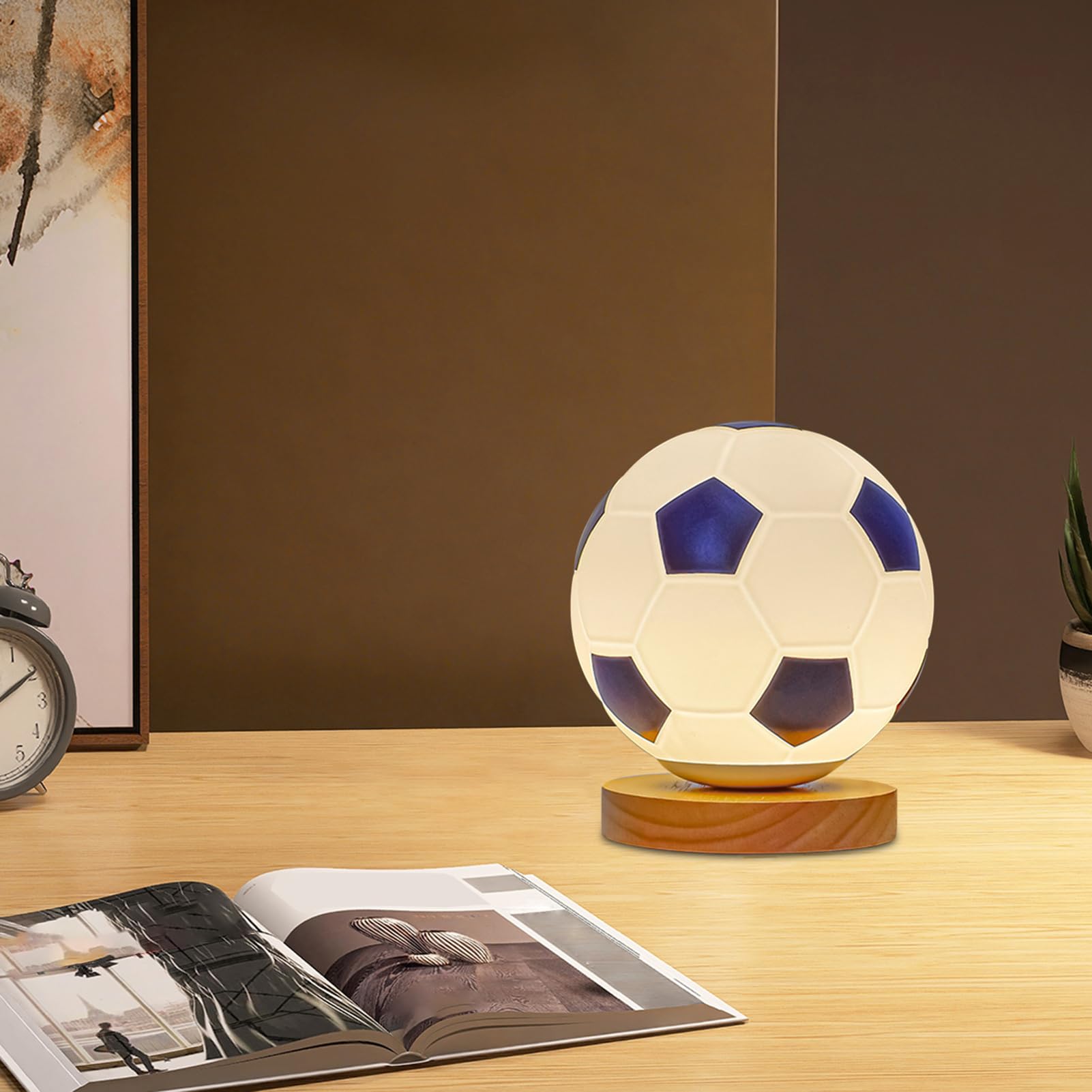 Luz nocturna de fútbol, luz de escritorio para mesita de , lámpara de | mesa LED, para dormitorio, sala de estar, habitación de los niños, mesita de