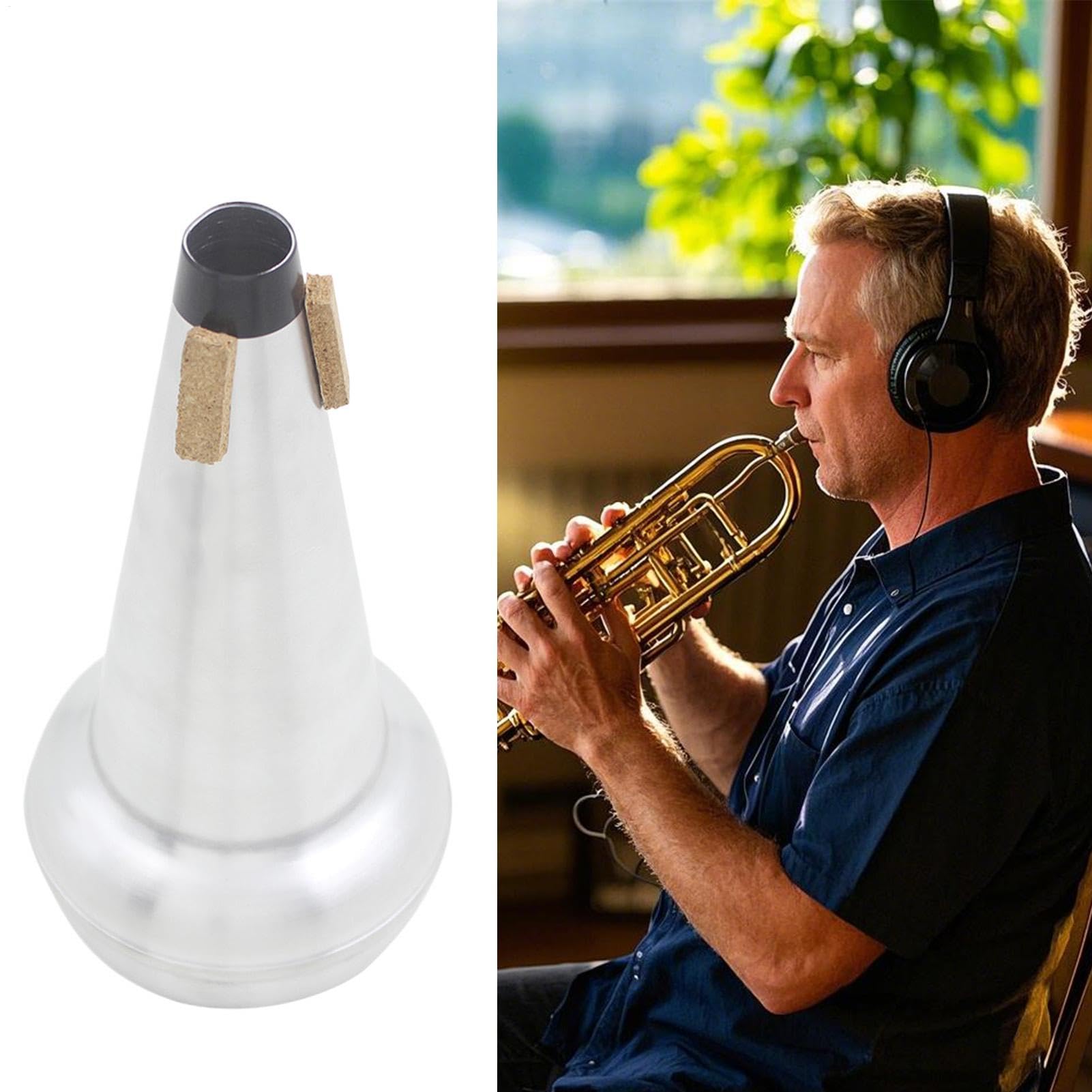 Büroklammer Straight Mute, Mute Posaunen-Tasse, Aluminium, tragbar, tragbar, Muted, professionelles Übungswerkzeug, Musikinstrumentenzubehör für Zuhause, niedriger Ton